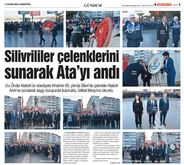 Silivrililer çelenklerini sunarak Ata’yı andı