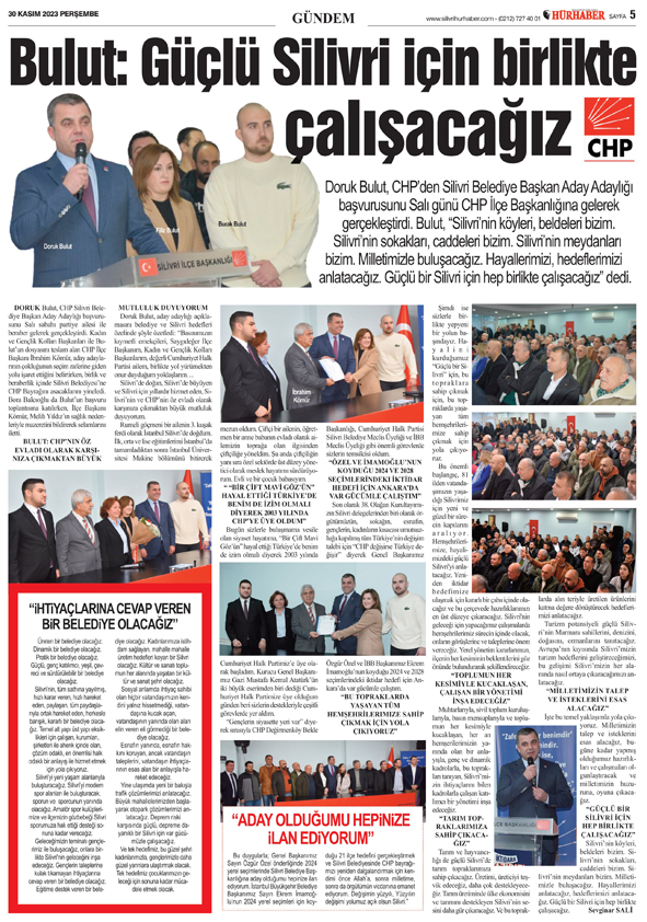 Bulut: Güçlü Silivri için birlikte çalışacağız