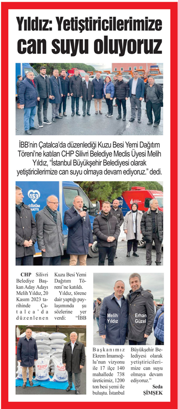 Yıldız: Yetiştiricilerimize can suyu oluyoruz