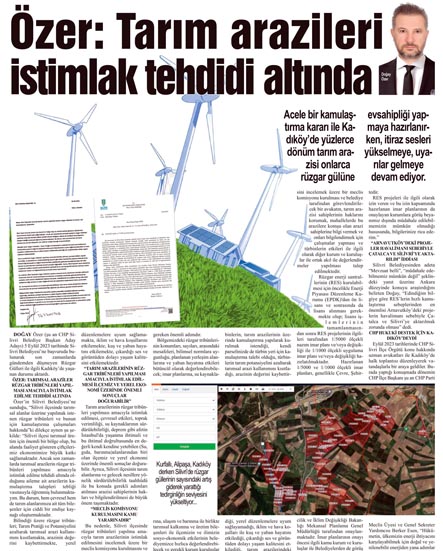 Doğay Özer: Tarım arazileri istimlak tehdidi altında
