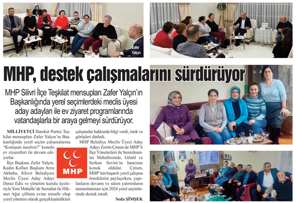 MHP, destek çalışmalarını sürdürüyor