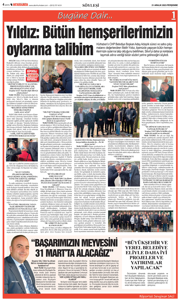 Melih Yıldız: Bütün hemşerilerimizin oylarına talibim