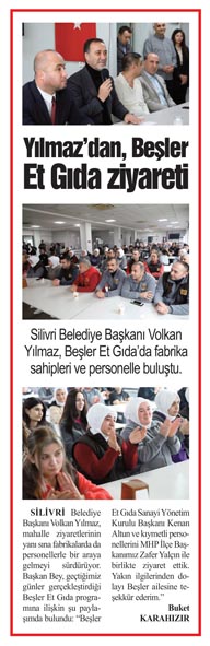 Yılmaz’dan, Beşler Et Gıda ziyareti