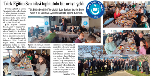 Türk Eğitim Sen ailesi toplantıda bir araya geldi