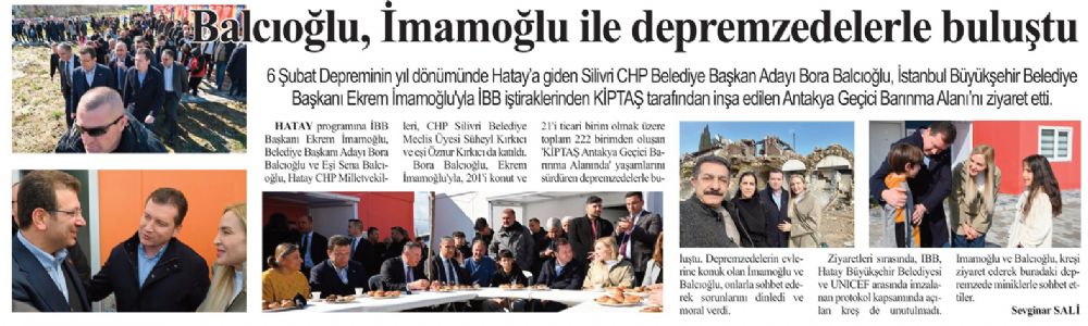 Balcıoğlu, İmamoğlu ile depremzedelerle buluştu