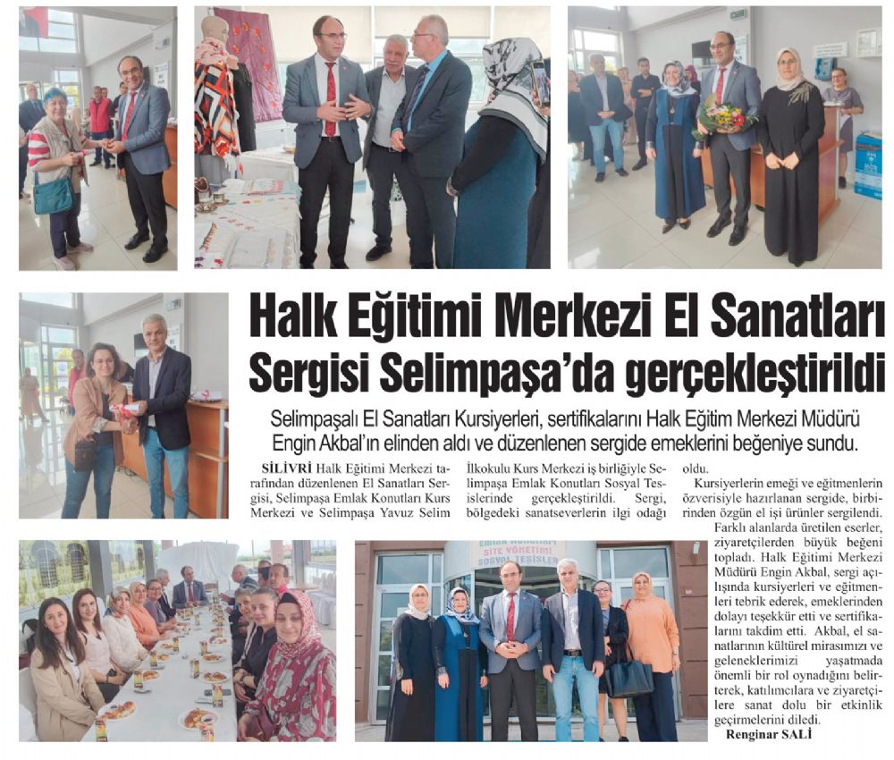 Halk Eğitimi Merkezi El Sanatları Sergisi Selimpaşa’da gerçekleştirildi