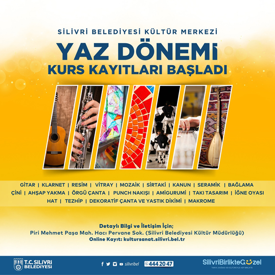 Kültür Merkezi Yaz Dönemi Kursları