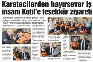 Karatecilerden hayırsever iş insanı Kotil’e teşekkür ziyareti