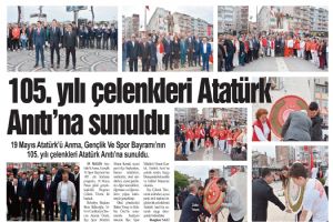 105. yılı çelenkleri Atatürk Anıtı’na sunuldu