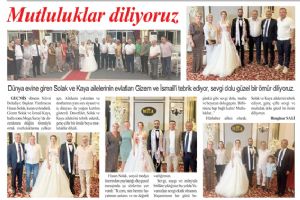 Mutluluklar diliyoruz